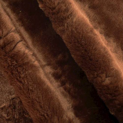 Deep Amber Brown Textured Faux Fur DFW56293