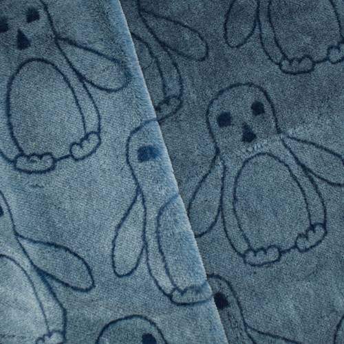 Winter Blue Penguin Print Faux Fur DFW56307