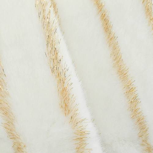 White/Metallic Gold Stripe Faux Fur DFW56308