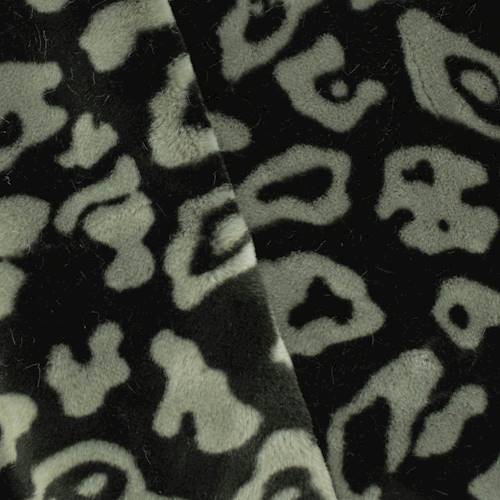 Black/Gray Leopard Print Faux Fur DFW56319