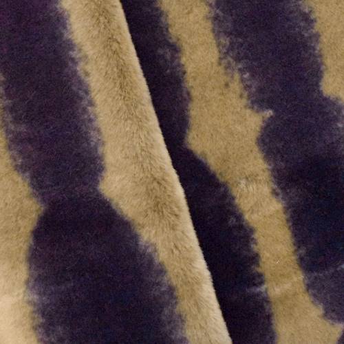 Beige/Purple Abstract Print Faux Fur DFW56322