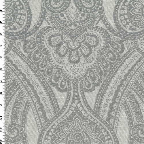 *5 YD PC--Gray/White Paisley Jacquard Home Decorating Fabric
