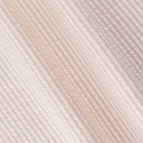 Sunset Pink/White Cotton Stripe Seersucker Decorating Fabric DFW56042