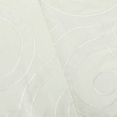 White/Beige Scroll Embroidered Woven Decorating Fabric DFW56131