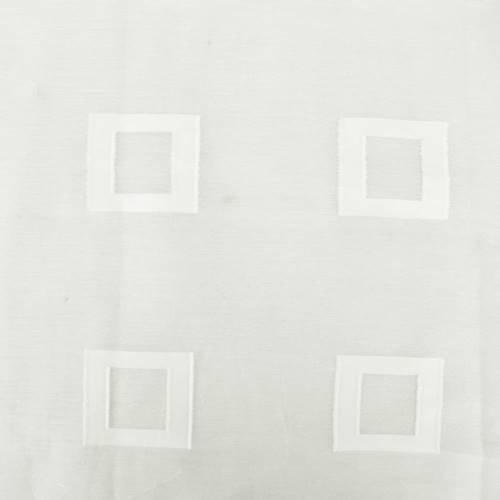 White Clip Square Embroidered Sheer Drapery Fabric DFW56173