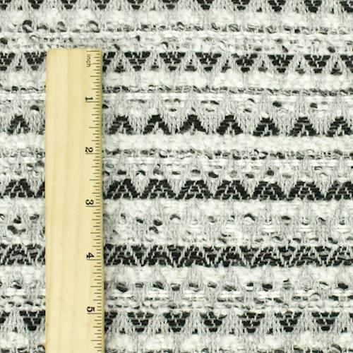 *3 1/8 YD PC--Gray/Black/White Geometric Texture Boucle Jacketing