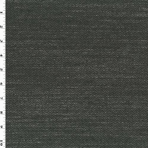 *1 YD PC--Licorice Black/Gray Herringbone Double Knit