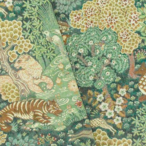 Green/Brown/Multi Animal Landscape Tapestry Decor Fabric DFW56835
