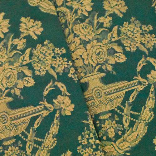 Green/Golden Beige Floral Jacquard Home Decorating Fabric DFW56844