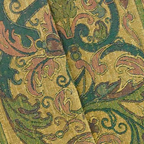 Beige/Multi Leaf Stripe Tapestry Home Decorating Fabric DFW56852