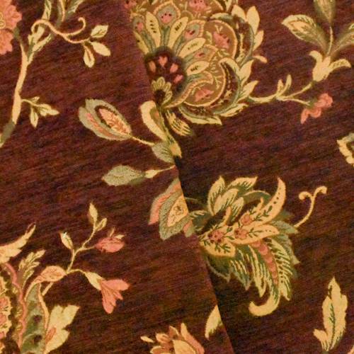Brown/Beige/Multi Floral Chenille Jacquard Home Decorating Fabric DFW56868