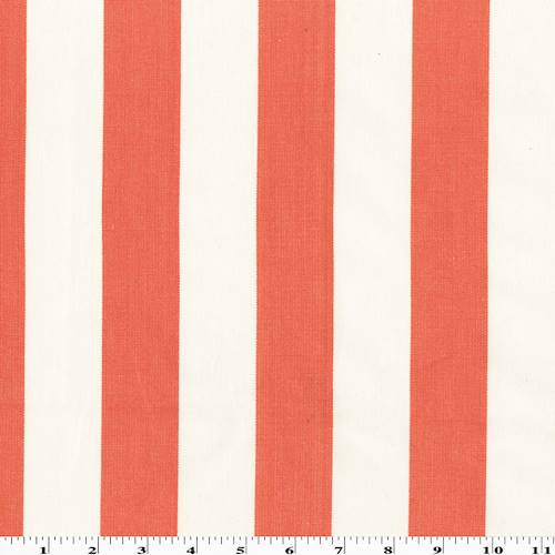 Bright Orange/Ivory Stripe Woven Decorating Fabric DFW56880
