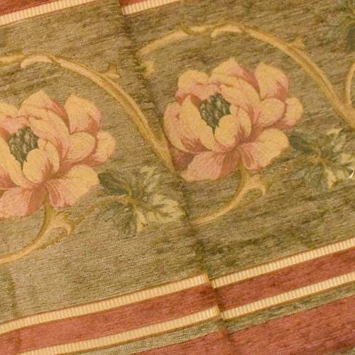 Brown/Gold/Multi Floral Stripe Tapestry Home Decor Fabric DFW56891