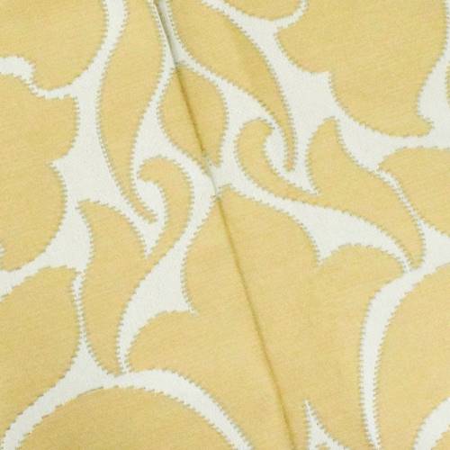 Golden Beige/Cream Abstract Acanthus Jacquard Decor Fabric DFW56935