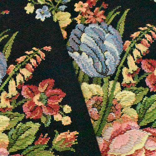 Black/Yellow/Multi Floral Tapestry Home Decorating Fabric DFW56959