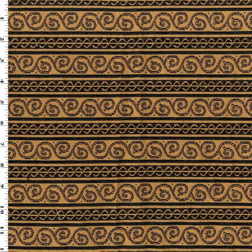 Brown/Black/Multi Swirl Stripe Jacquard Decorating Fabric DFW56976