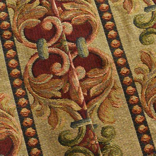 Taupe/Red/Multi Pillar Stripe Tapestry Decorating Fabric DFW57001