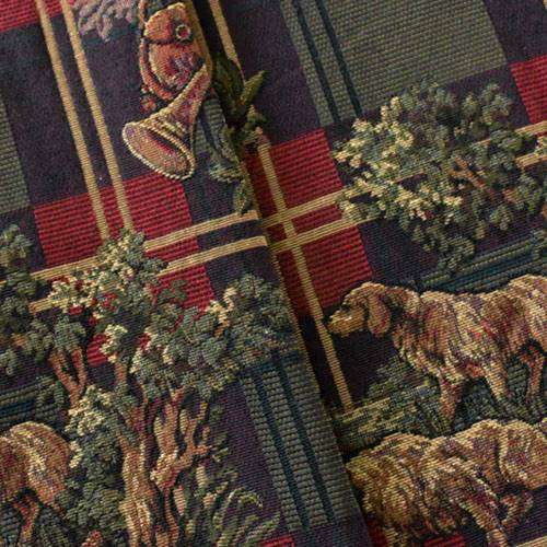 Navy/Red/Multi Dog Plaid Tapestry Home Decorating Fabric DFW57004