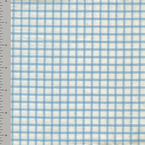 Sky Blue/White Cotton Grid Plaid Woven Decorating Fabric DFW57014