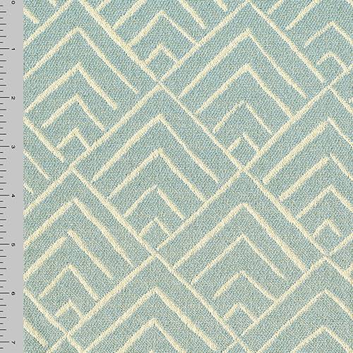 Dusty Teal/Beige Diamond Chevron Jacquard Decorating Fabric DFW57021