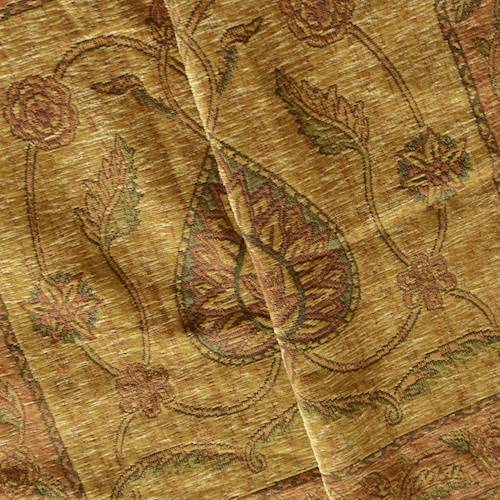 Dirty Gold/Multi Spade Panel Chenille Tapestry Decor Fabric DFW57094