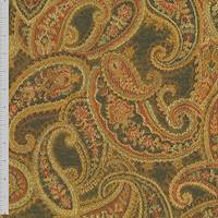 New Green Orange Camouflage Full Pattern Chenille Jacquard Upholstery Fabrics