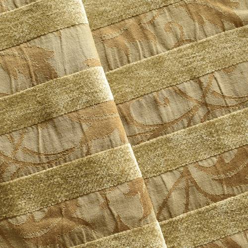 Tanned Beige Leaf Stripe Chenille Jacquard Decor Fabric DFW57109