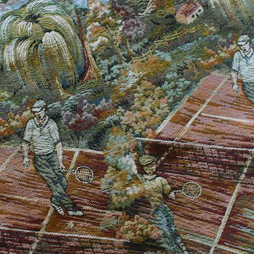 Maroon/Beige/Multi Tennis Tapestry Home Decorating Fabric DFW57123