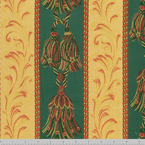 Garland Green/Multi CTS Tassel Stripe Jacquard Decor Fabric DFW57124