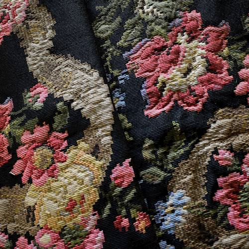 Black/Yellow/Multi Texnova Floral Tapestry Decorating Fabric DFW57130