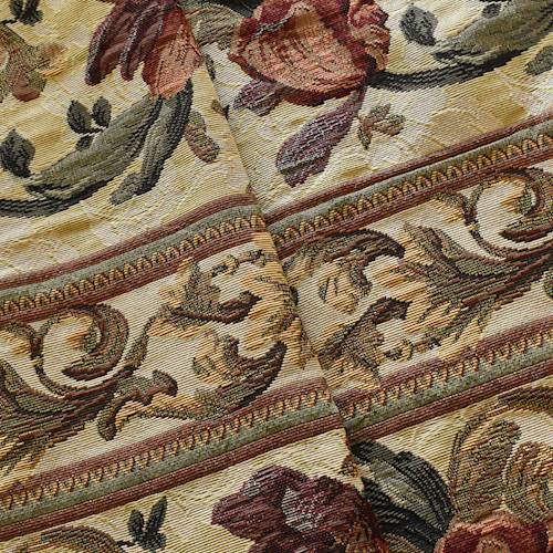 Red/Ivory/Multi Floral Stripe Tapestry Decorating Fabric DFW57132