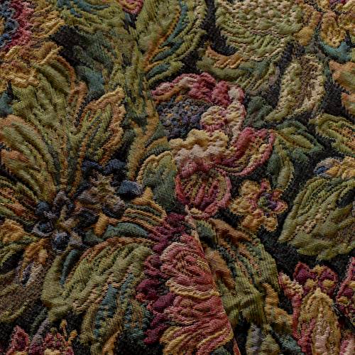 Deep Green/Beige/Multi Floral Jacquard Decorating Fabric - DFW57141 ...