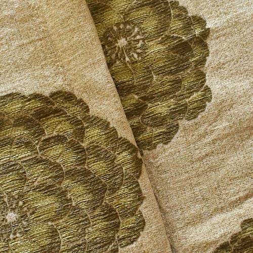 Beige/Moss Floral Chenille Jacquard Decorating Fabric DFW57147