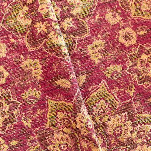 Maroon/Dijon/Multi Medallion Chenille Jacquard Decor Fabric DFW57165