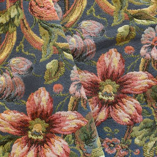Blue/Pink/Multi Floral Tapestry Home Decorating Fabric DFW57213