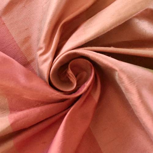 Blush/Beige/Multi Stripe Silk Shantung Decorating Fabric DFW57218
