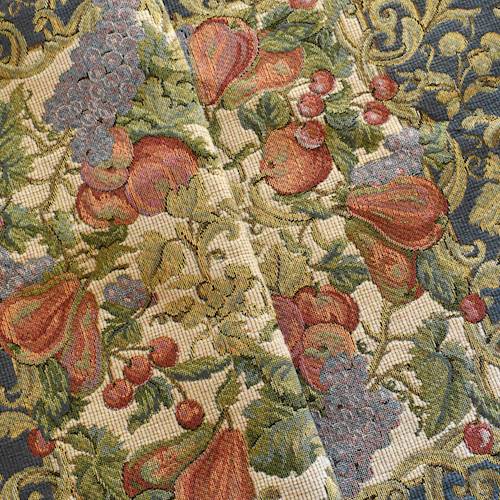 Blue/Yellow/Multi Bordered Fruit Tapestry Decorating Fabric DFW57225