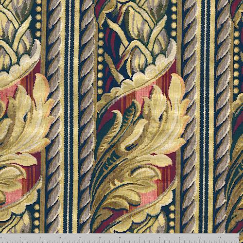 Navy/Red/Multi Pillar Stripe Tapestry Home Decorating Fabric DFW57227