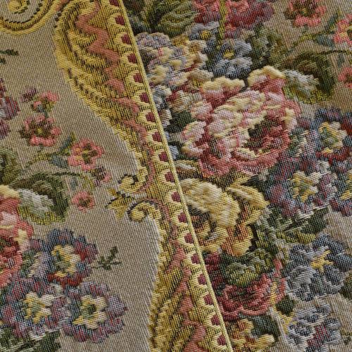 Yellow/Beige/Multi Floral Stripe Tapestry Decorating Fabric DFW57231