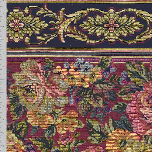 Red/Antique Beige/Multi Floral Tapestry Decorating Fabric DFW57235