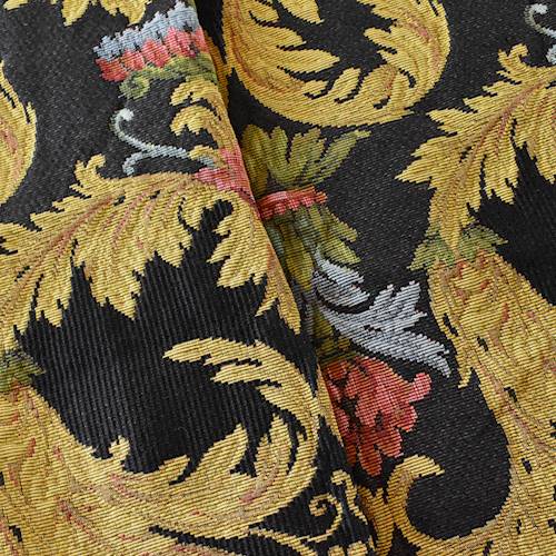Black/Yellow/Multi Baroque Leaf Tapestry Decorating Fabric DFW57244