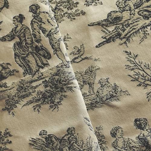 Beige/Black Toile Jacquard Home Decorating Fabric DFW57252