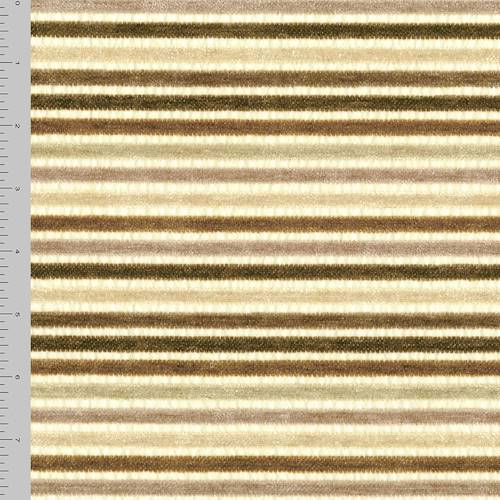 Brown/Beige/Multi Chenille Stripe Home Decorating Fabric DFW57285