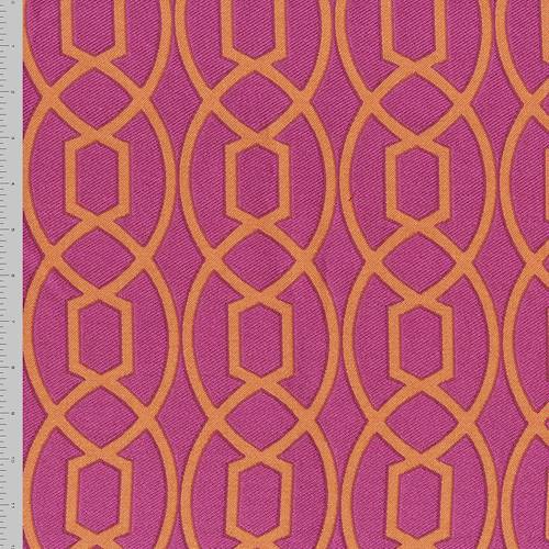 Fuchsia/Orange Imperial Trellis Jacquard Decor Fabric DFW57288