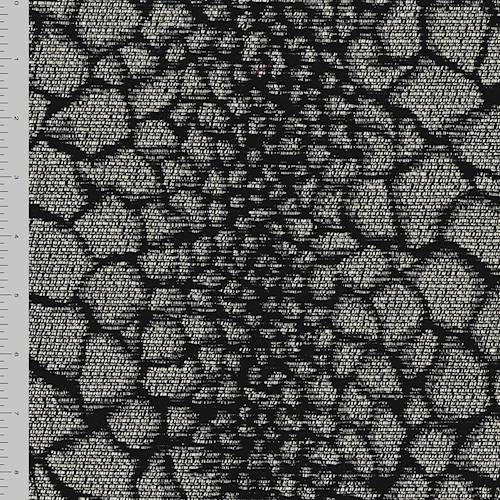 Black/Metallic Silver Abstract Giraffe Jacquard Decor Fabric DFW57346