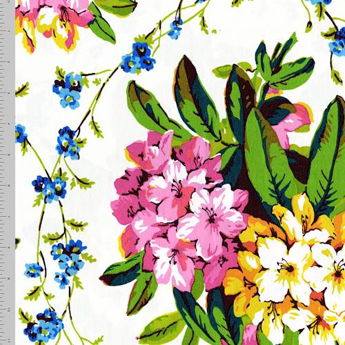 *5 3/8 YD PC--Pink/Yellow/Multi Floral Printed Home Decorating Fabric DFWX0735-X