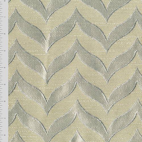 Metallic Silver/Beige Chevron Wave Jacquard Decor Fabric DFW57298
