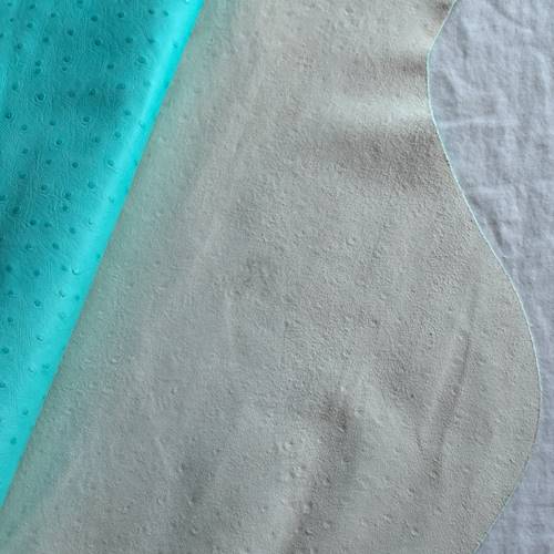 Bright Aqua Teal Spot Textured Leather Hide HIDE129