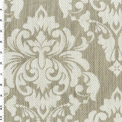 Beige/Mist Textured Baroque Home Decorating Fabric DFW57350