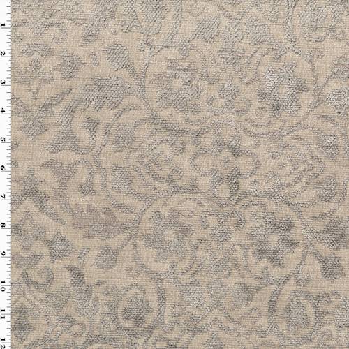 Beige/Gray Chenille Baroque Jacquard Home Decorating Fabric DFW57446